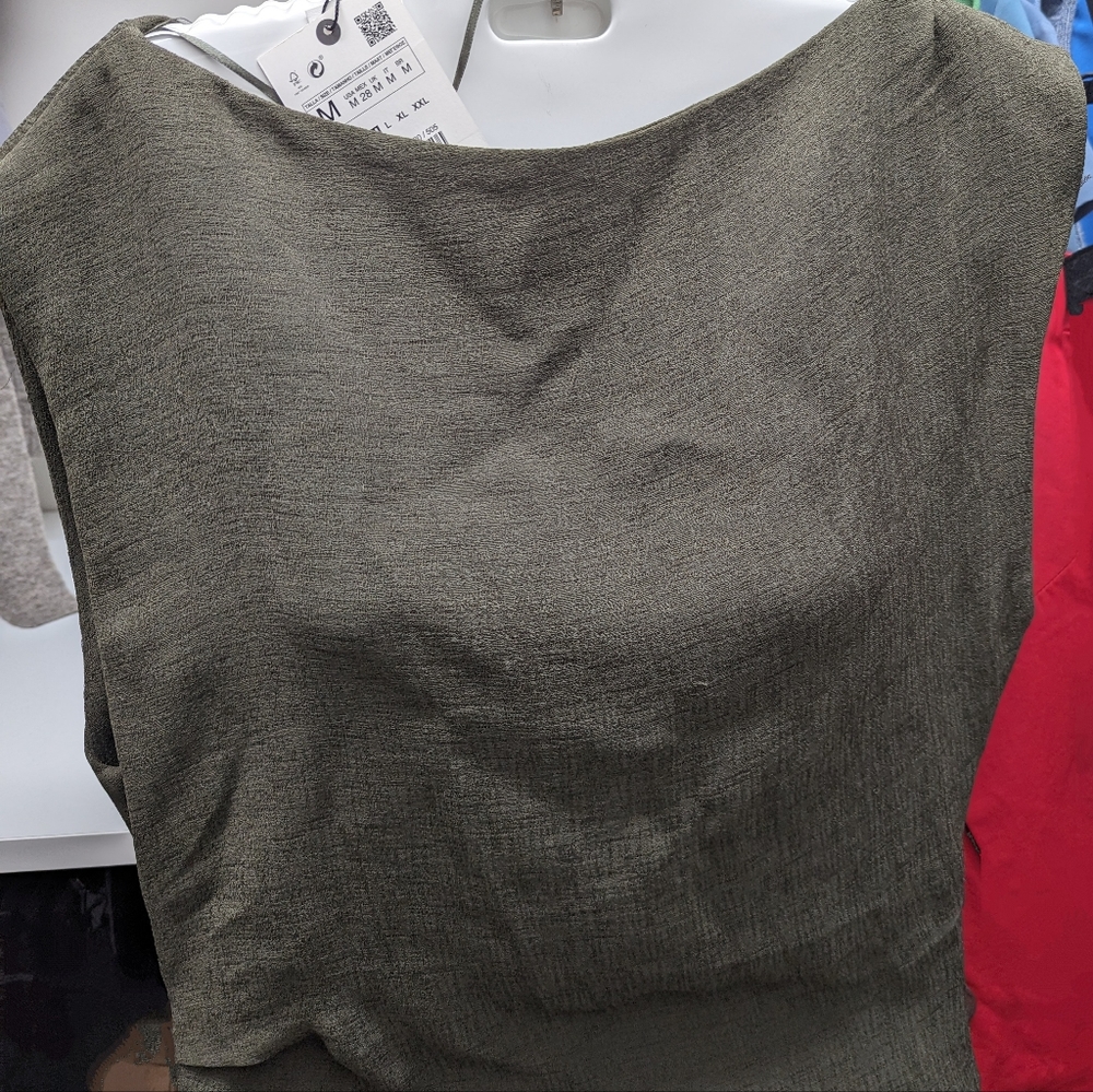 NWT Zara Draped Midi Dress